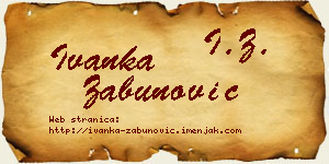 Ivanka Zabunović vizit kartica